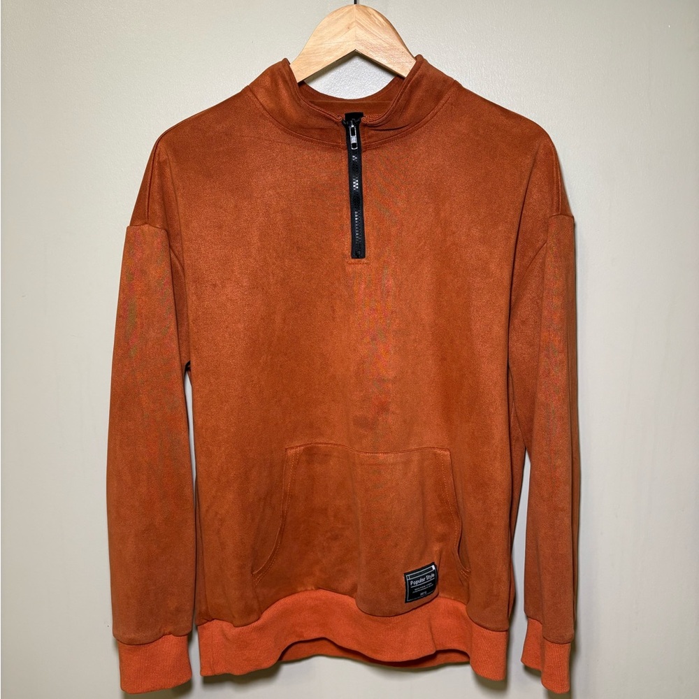 SHEIN Men's Rust Zip-Up Sweater